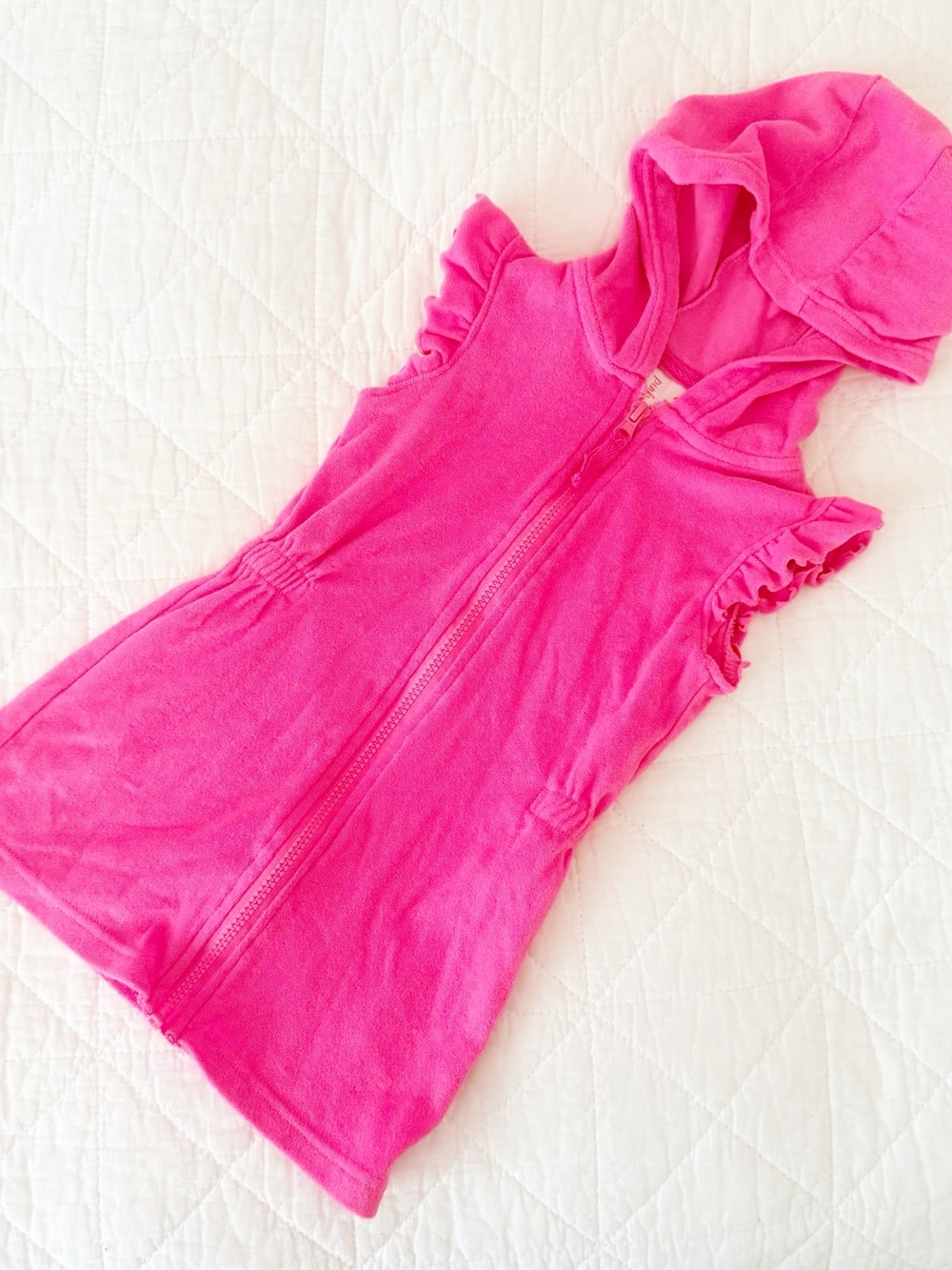 Pink Platinum Girls' Pink Hooded Ruffle Sleeve Terrycloth Coverup 4